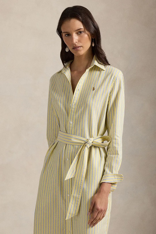 Odzież Polo Ralph Lauren sukienka bawełniana 211959901 żółty