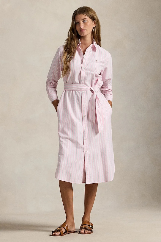 Polo Ralph Lauren sukienka bawełniana bawełna różowy 211959901