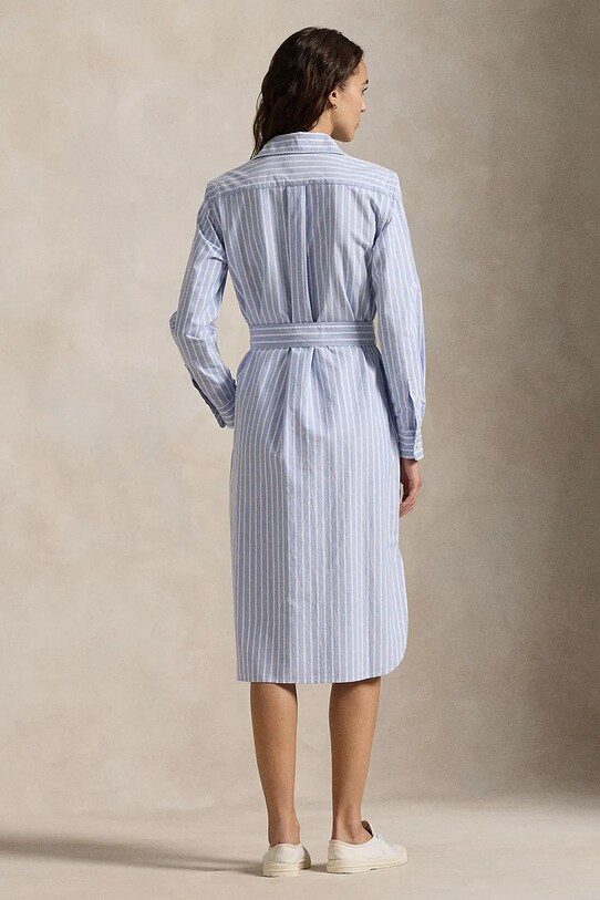 Бавовняна сукня Polo Ralph Lauren 211959901 блакитний SS25