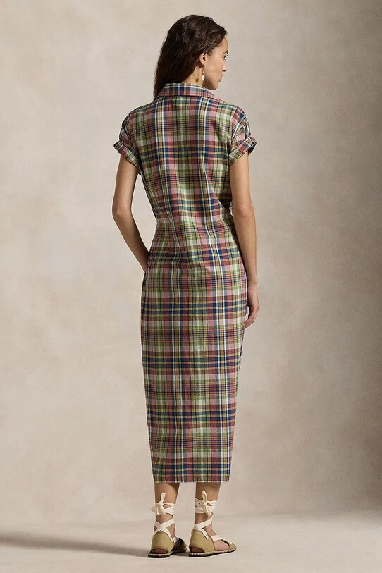 Бавовняна сукня Polo Ralph Lauren 211959908 барвистий SS25
