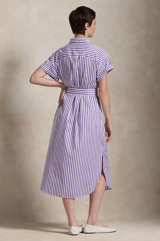 Polo Ralph Lauren rochie din bumbac 211959911 violet SS25