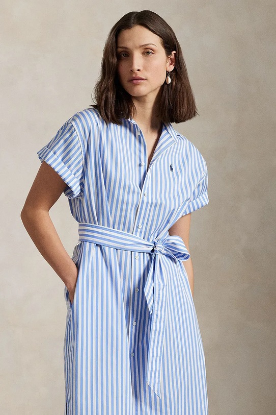 Odzież Polo Ralph Lauren sukienka bawełniana 211959911 niebieski