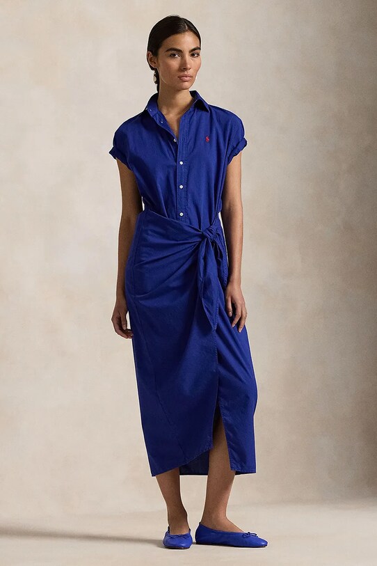 Polo Ralph Lauren vestito in cotone maxi violetto 211959915