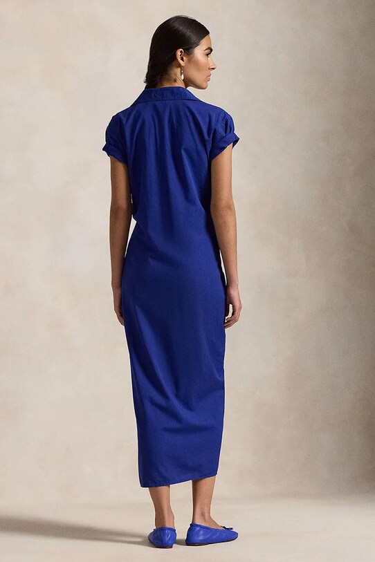 Βαμβακερό φόρεμα Polo Ralph Lauren 211959915 μωβ SS25