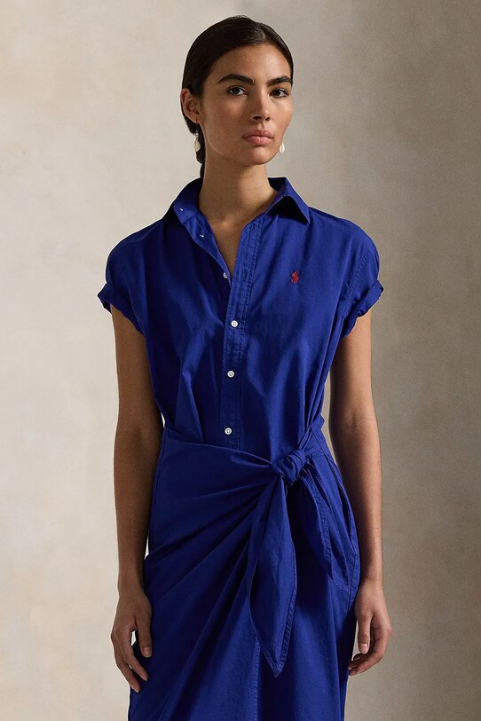 Ρούχα Βαμβακερό φόρεμα Polo Ralph Lauren 211959915 μωβ