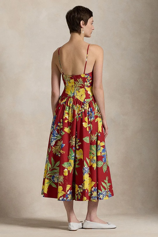 Bavlnené šaty Polo Ralph Lauren 211959920 červená SS25