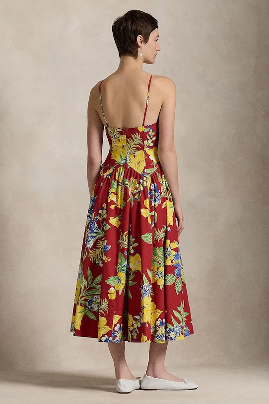 Bavlnené šaty Polo Ralph Lauren 211959920 červená SS25