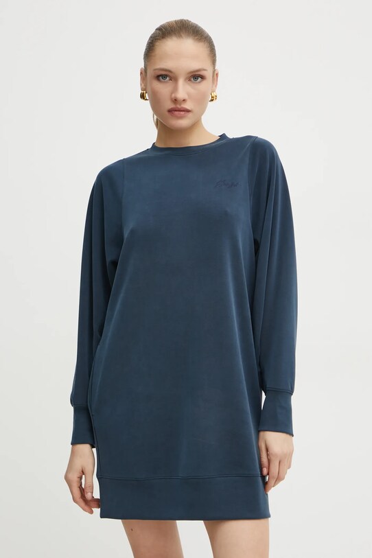 BOSS Orange sukienka z elastanem niebieski 50535131