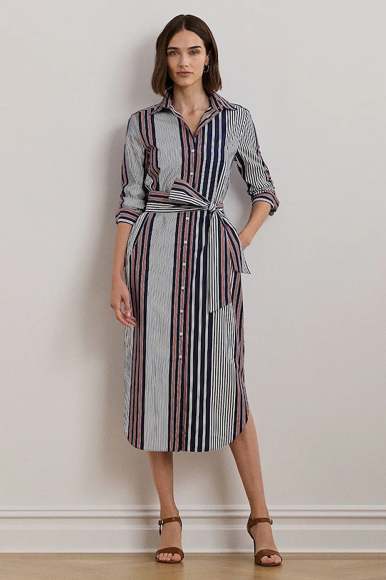 Хлопковое платье Lauren Ralph Lauren узор мультиколор 200962683