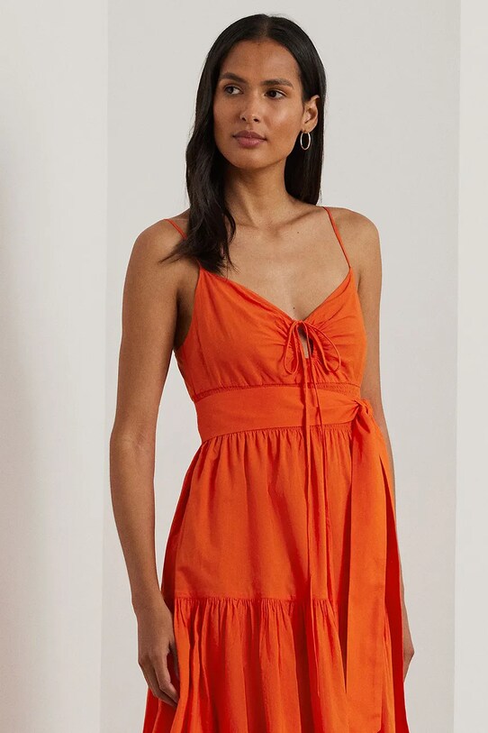 Одежда Хлопковое платье Lauren Ralph Lauren 200962758 оранжевый