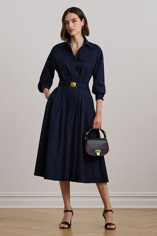 Šaty Lauren Ralph Lauren pletenina tmavomodrá 250957121