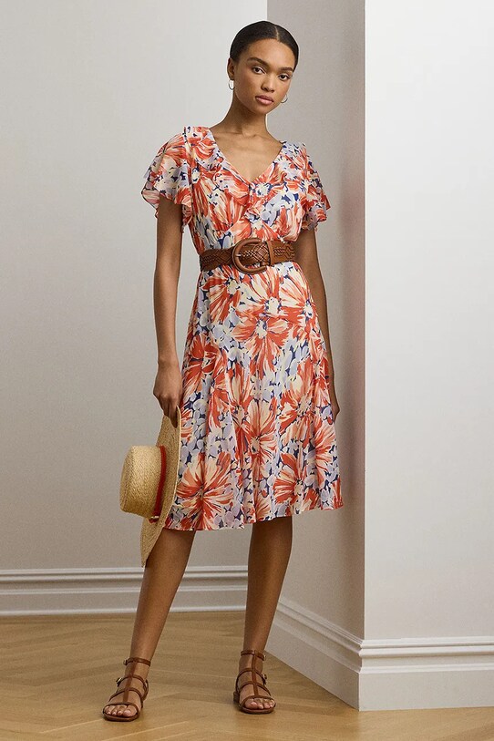 Платье Lauren Ralph Lauren узор белый 250957395