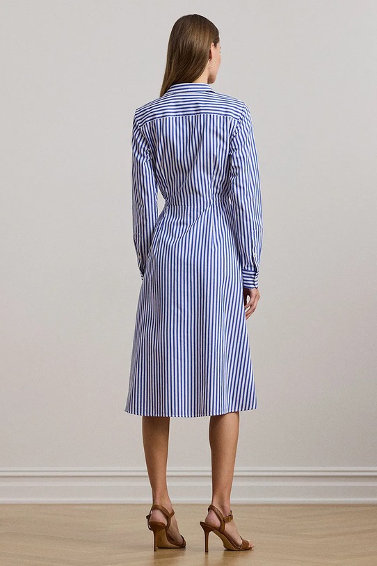 Bombažna obleka Lauren Ralph Lauren 250961779 modra SS25
