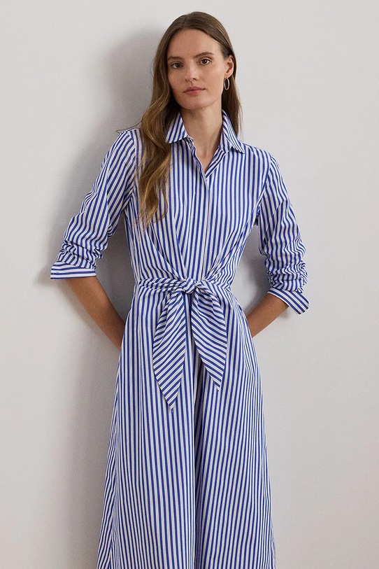Oblačila Bombažna obleka Lauren Ralph Lauren 250961779 modra