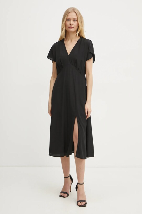BOSS rochie de matase mini negru 50532930