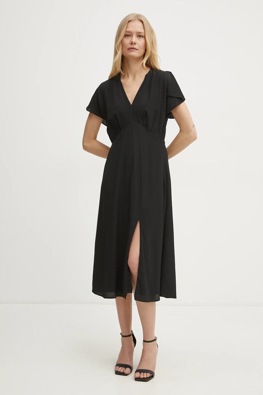 BOSS rochie de matase negru 50532930