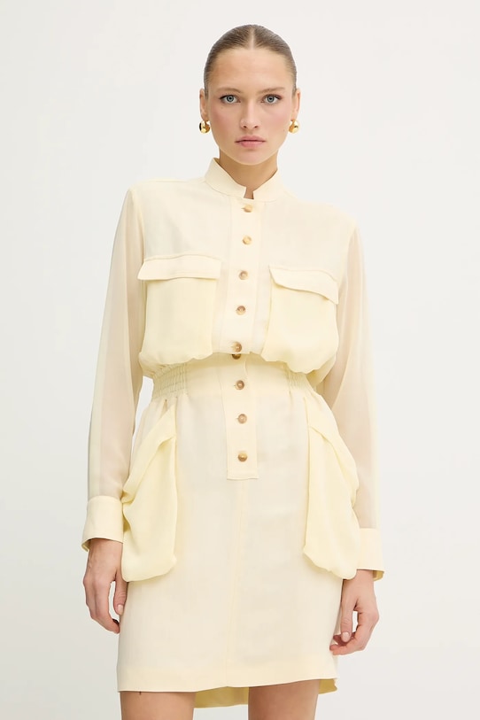 Сукня з домішкою льону Pinko casual жовтий 105019.A2I9