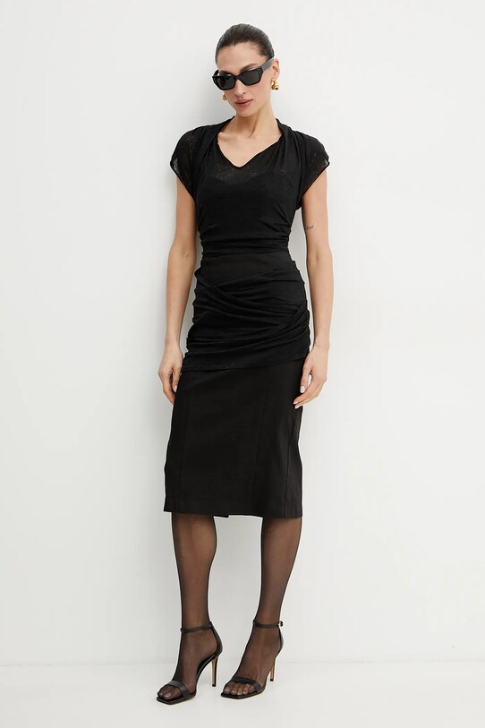 Pinko sukienka lniana 104868.A2GF czarny SS25