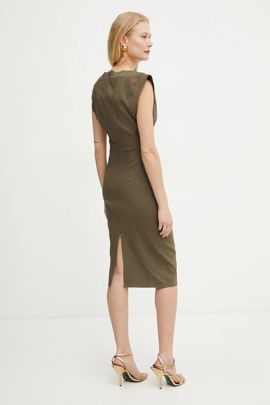 Льняна сукня Pinko 104955.A0IM зелений SS25