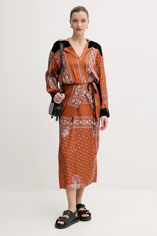Сукня Pinko візерунок коричневий 104662.A2CK