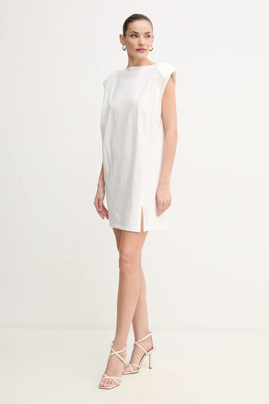 Pinko rochie din bumbac 104901.A2HE alb SS25