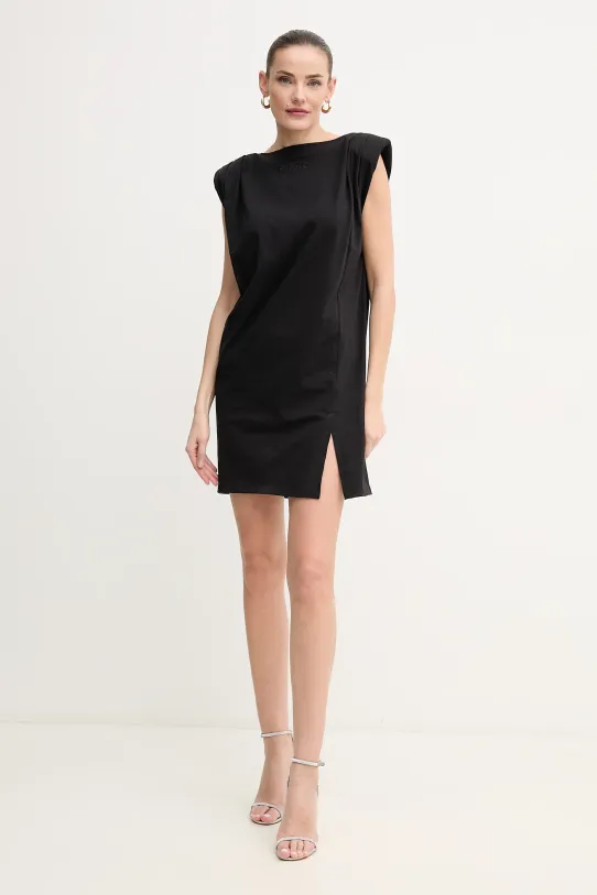 Βαμβακερό φόρεμα Pinko 104901.A2HE μαύρο SS25