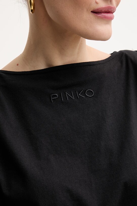 Βαμβακερό φόρεμα Pinko 104901.A2HE μαύρο