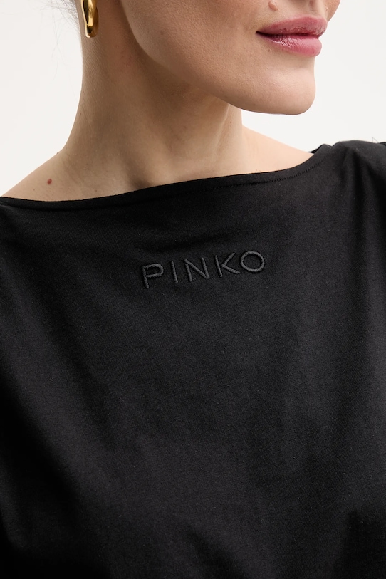 Βαμβακερό φόρεμα Pinko 104901.A2HE μαύρο