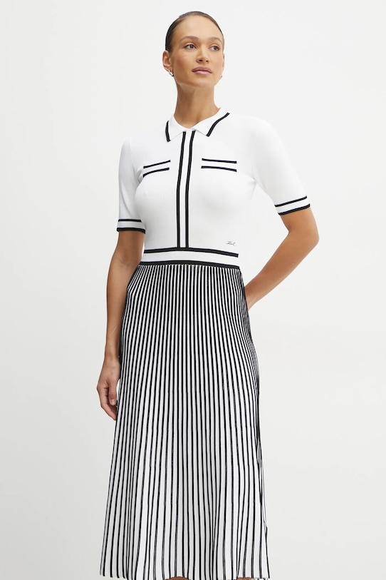 Karl Lagerfeld sukienka A1W13026 biały SS25