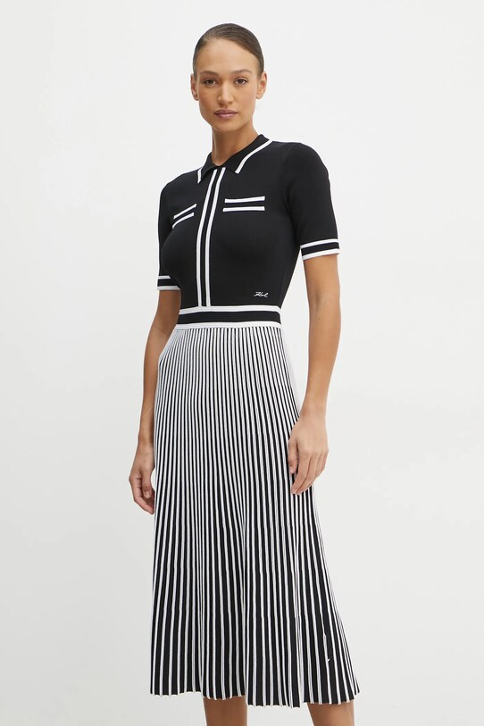 Karl Lagerfeld vestito midi nero A1W13026