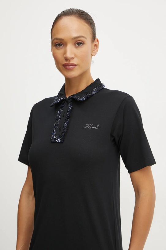 Karl Lagerfeld rochie din bumbac negru A1W13042