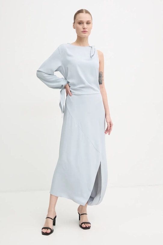 Samsoe Samsoe rochie SAALBA F24400148 albastru SS25