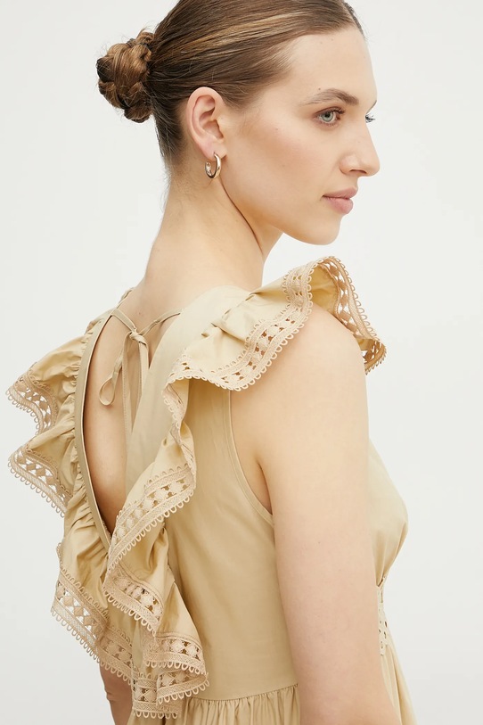 Bavlněné šaty Twinset 251LB2KFF béžová