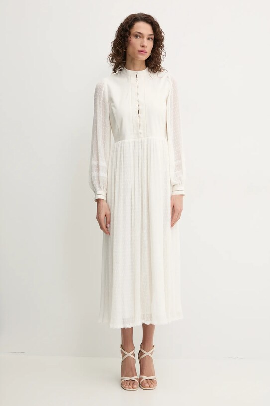 Сукня з домішкою льону Twinset casual бежевий 251TP2063