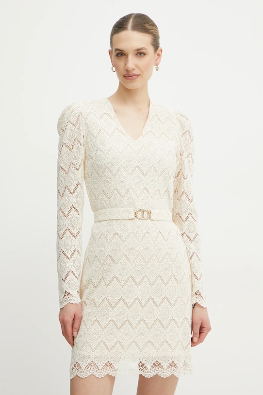 Bavlněné šaty Twinset mini béžová 251TP2402