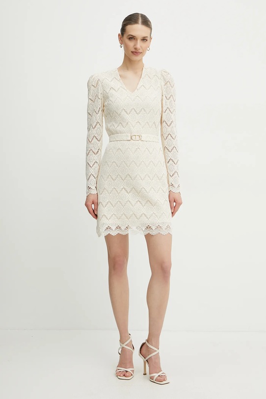 Bavlněné šaty Twinset 251TP2402 béžová SS25