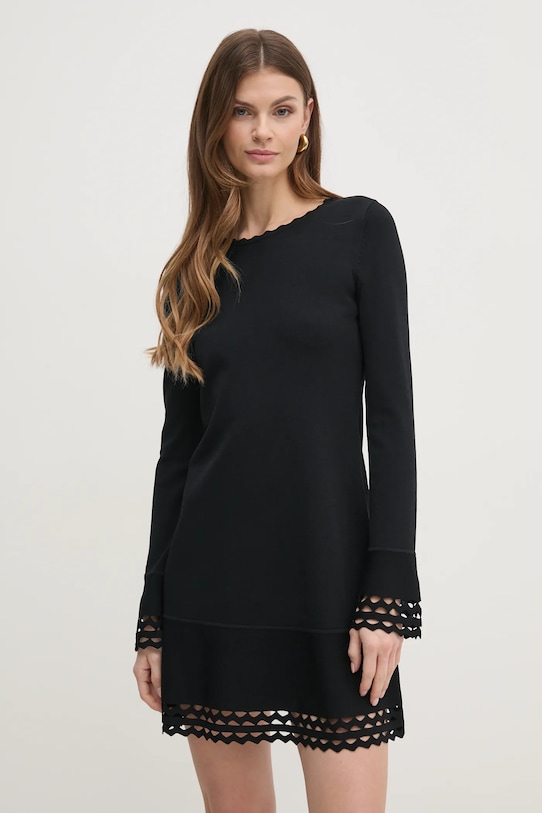 Twinset sukienka z elastanem czarny 251TP3053