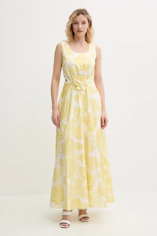 Odzież Twinset sukienka bawełniana 251AX2030 żółty