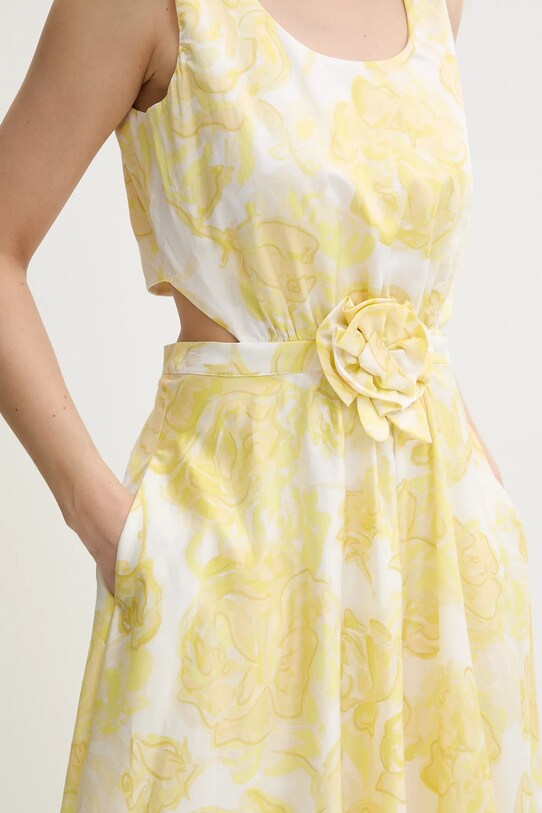 Twinset sukienka bawełniana żółty 251AX2030