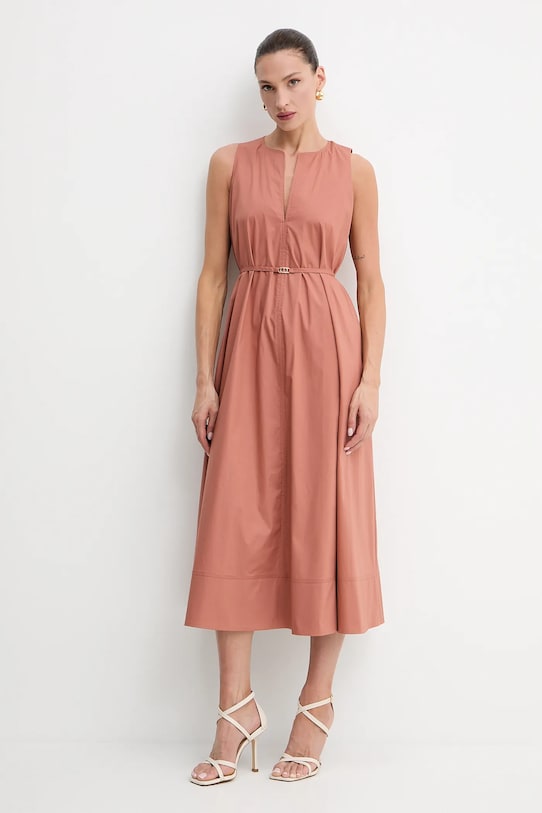 Twinset sukienka bawełna pomarańczowy 251TT2221