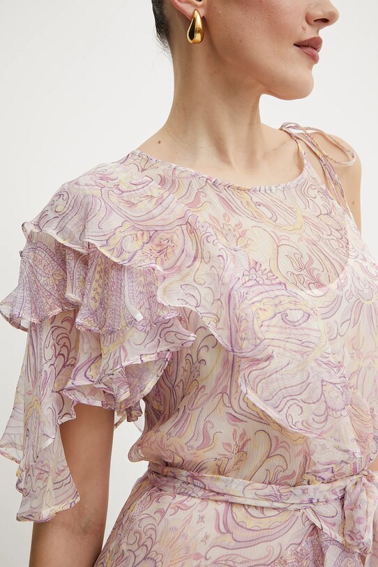 Hedvábné šaty Twinset 251TS2182 fialová