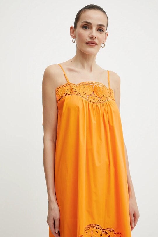 Bavlněné šaty Twinset oranžová 251TT2331