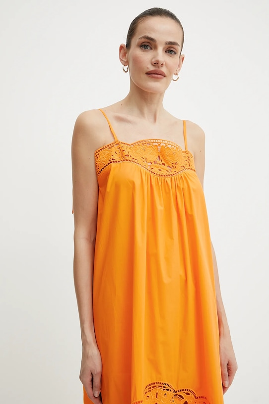 Bavlněné šaty Twinset oranžová 251TT2331