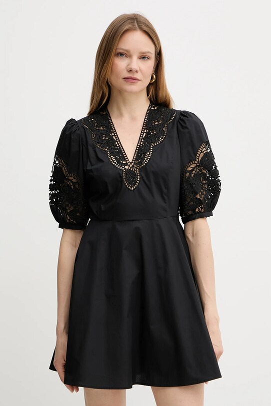 Twinset sukienka bawełniana bawełna czarny 251TT2334