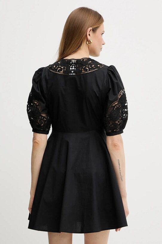 Odzież Twinset sukienka bawełniana 251TT2334 czarny