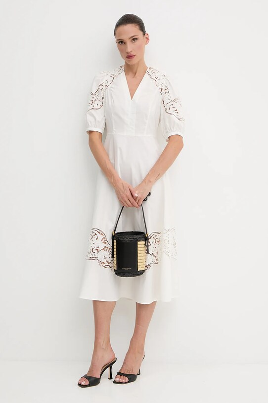 Bavlněné šaty Twinset 251TT2330 béžová SS25