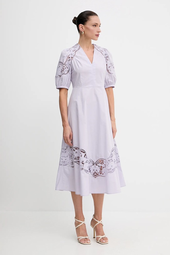 Памучна рокля Twinset виолетов 251TT2330