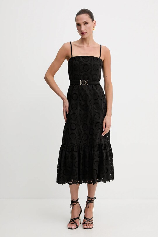 Twinset sukienka bawełniana bawełna czarny 251TT2361