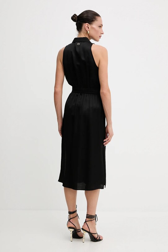 Ruházat Twinset ruha vászonkeverékből 251TT2270 fekete