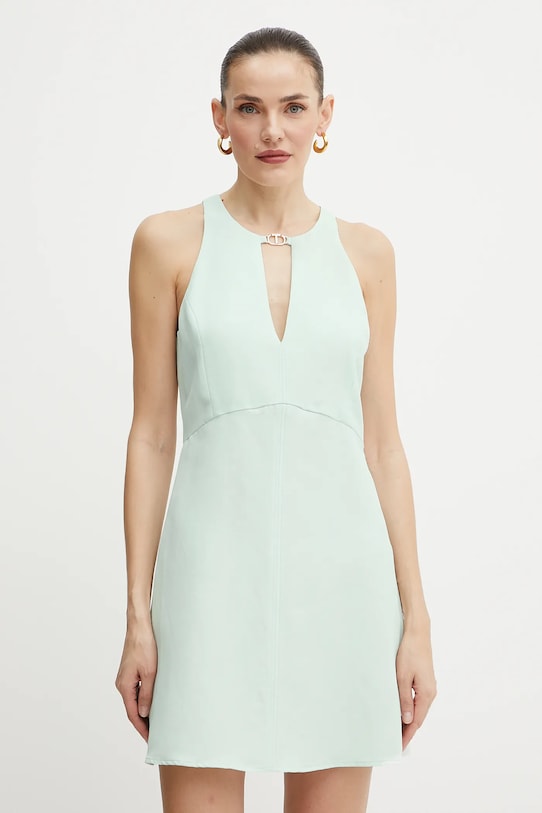 Šaty Twinset s prímesou ľanu zelená 251TT2305